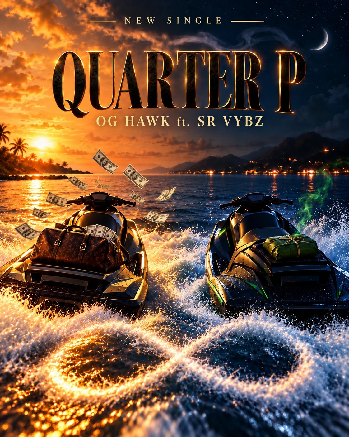 Quarter P single artwork featuring OG HAWK and SR VYBZ